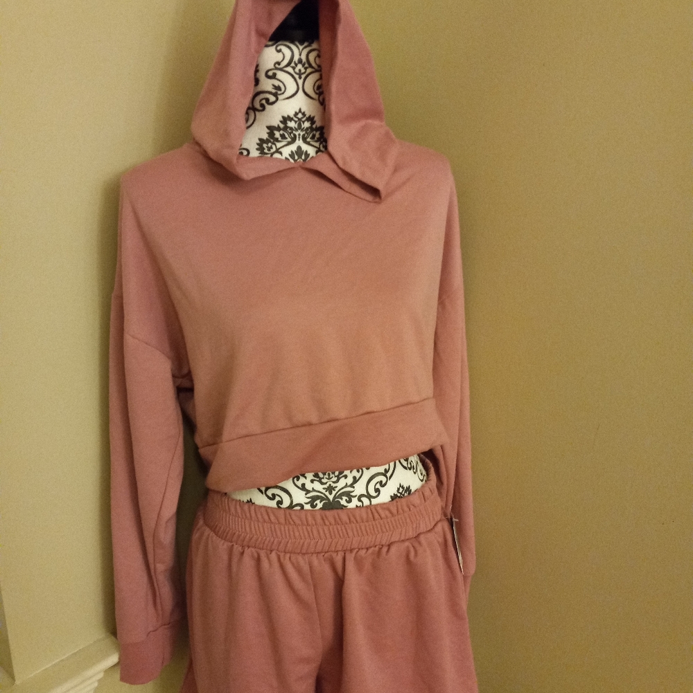 Pink hoodie  short set